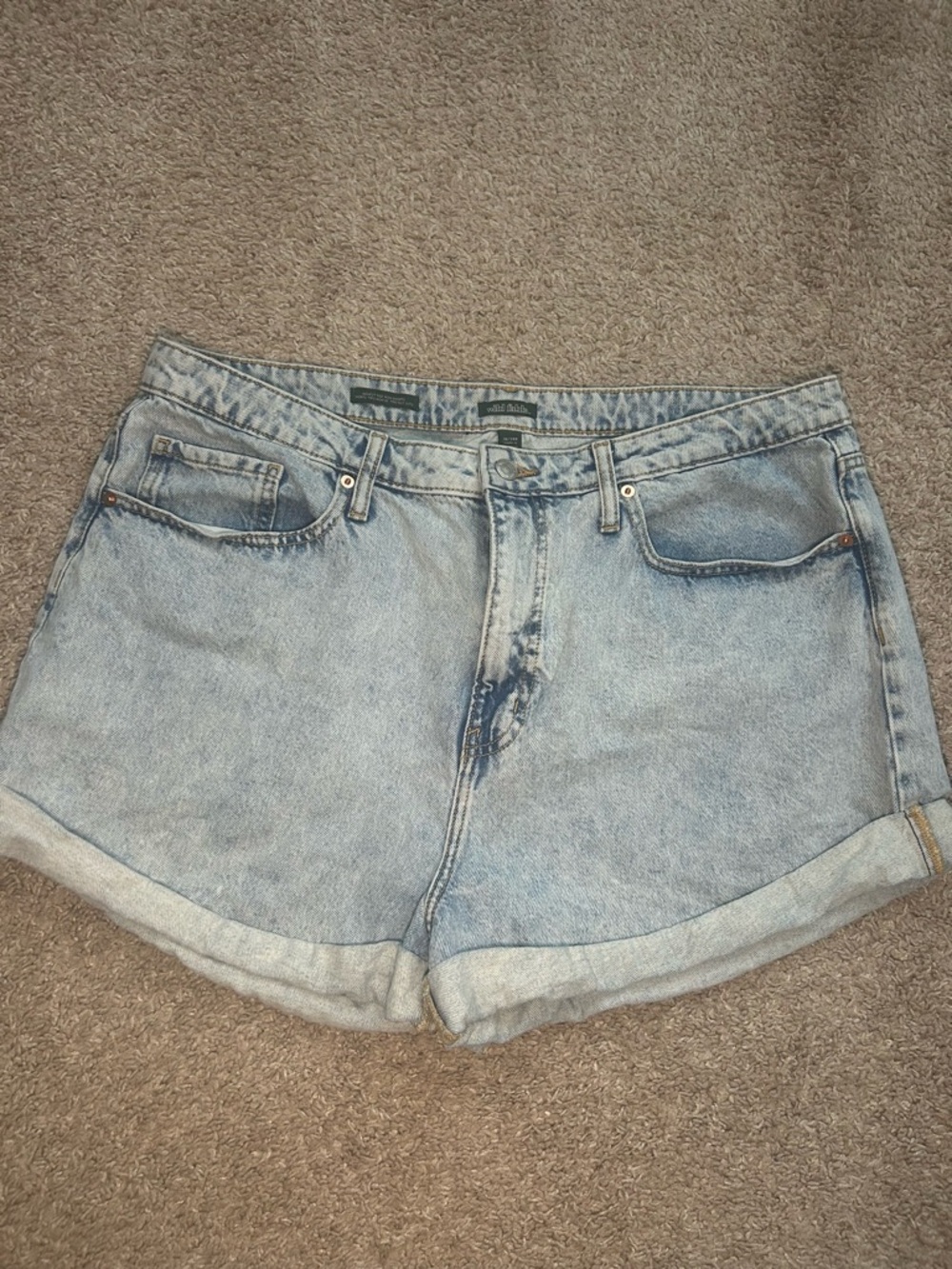 wild fable Light Wash Rolled Hem Denim Shorts